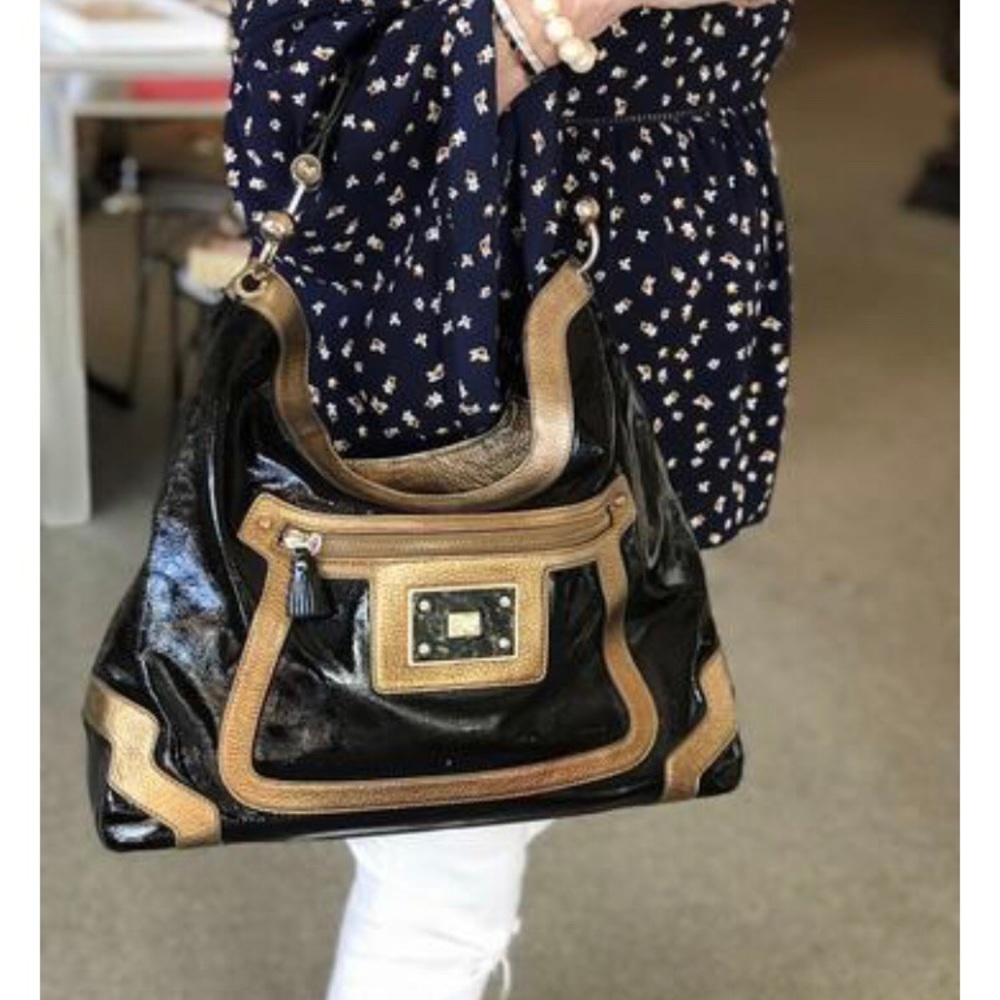 Anya Hindmarch Black Patent Shoulder Bag